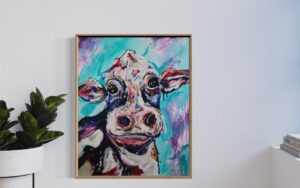 Connie The Cow - Original -Clare O'Hara Australian Contemporary Artist - Art to Make You Smile